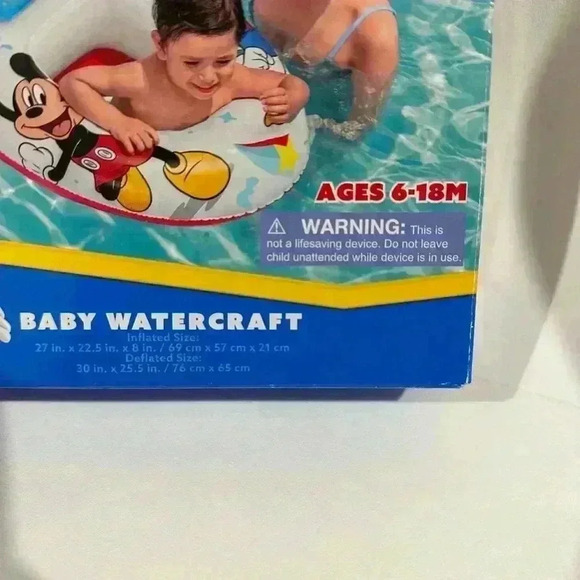 DISNEY MICKEY Unisex Bestway Baby Watercraft Float 6-18 Months White Red - Picture 3 of 8